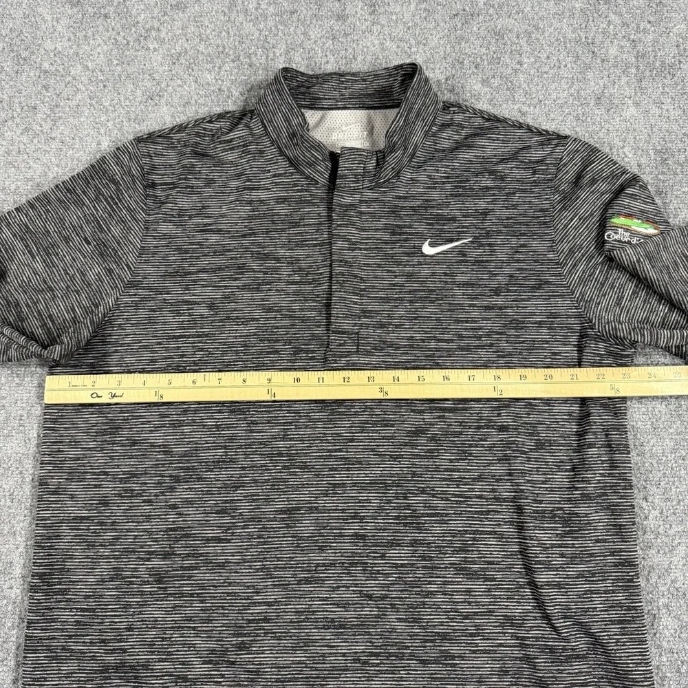 Nike Golf 1/4 Zip Pullover Mens XL Gray Striped Performance Coeurd Alene Victory